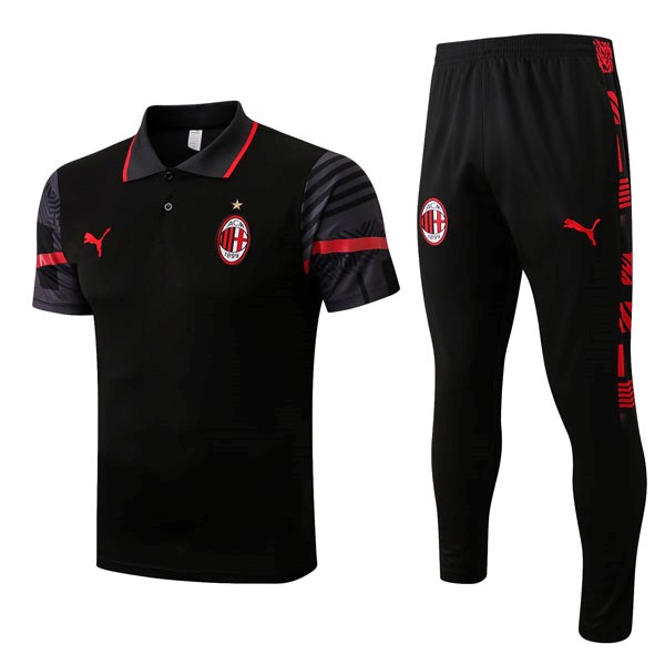 Polo AC Milan Komplett-Set 2022-2023 Schwarz